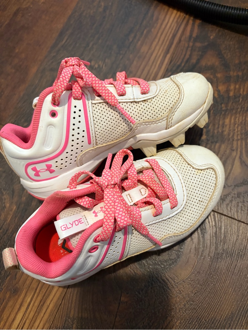 Under Armour Kids White and Pink Athletic Sneakers 11K